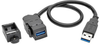 USB 3.0 All-in-One Keystone/Panel Mount Extension Cable (M/F), Angled Connector, Black, 1 ft. -- U324-001-KPA-BK - Image