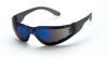 Shield blue mirror lens and crystal black frame, foam lined - 548 - Crossfire By Radians