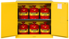 Justrite Sure-Grip EX 30 gal Yellow Hazardous Material Storage Cabinet - 43 in Width - 44 in Height - Floor Standing - 697841-12089 - 697841-12089 - R. S. Hughes Company, Inc.