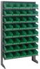 Sloped Rack, 8Shelves, 40Bins, Green; Shelving Unit Type Quantum Storage - 44AC6503 - Newark, An Avnet Company