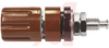 Terminal, Screw-on binder; Insulated; 15 A; 120 VDC; Nickeled Brass; Red Cap - 70217200 - Allied Electronics, Inc.