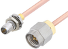Slide-On BMA Plug Bulkhead to SMA Male Cable 24 Inch Length Using RG405 Coax - PE3C4881-24 - Pasternack