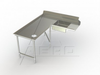 SDIL Series, Stainless Steel NSF Listed Soiled Dishtable Island Design - 3SDI-L-48 - AERO Manufacturing Company