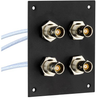 4 JACK PANEL INSERT BULKHEAD REAR MOUNT TRB 3 LUG NON ISOLATED JACK WITH M17/176-00002 LEAD 12