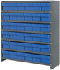 Closed Shelving, 7Shelves, 36Bins, Blue; Shelving Unit Type Quantum Storage - 44AC4608 - Newark, An Avnet Company