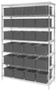 Open Wire Shelving, 7Shelves, 24Bin, Gry; Shelving Unit Type Quantum Storage - 44AC8262 - Newark, An Avnet Company