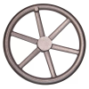 Cast Iron Dished Hand Wheel Without Handle: 18.00 in Diameter, 6 Spokes, Blank -- BOW-18 - Image