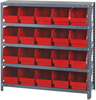 Open Shelving, 5Shelves, 20Bins, Red; Shelving Unit Type Quantum Storage - 44AC8931 - Newark, An Avnet Company