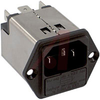 Filter, AC Line; 1; 125/250 VAC; 6 A; 0.5 mA (Max.) @ 250 V/60 Hz; Black; Panel - 70080616 - Allied Electronics, Inc.