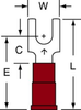 3M Scotchlok Red Locking Butted Nylon Butted Fork & Spade Terminal MNG18-8FBX - 0.84 in Length - 0.3 in Fork Width - #8 Stud - 051128-58653 - R. S. Hughes Company, Inc.