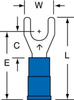 3M Scotchlok Blue Non-Locking Brazed Vinyl Brazed Fork & Spade Terminal MV14-10FK - 0.9 in Length - 0.34 in Fork Width - #10 Stud - 054007-01532 - R. S. Hughes Company, Inc.