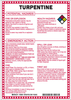 Brady B-120 Fiberglass Reinforced Polyester Rectangle White Chemical, Biohazard, Hazardous & Flammable Material Sign - 7 in Width x 10 in Height - TEXT: TURPENTINE - 48894 - 754476-48894 - R. S. Hughes Company, Inc.