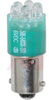 Lamp;LED;T-3 1/4;Mini Bayonet(BA9s);Green;Clear;6V;70mA;3400mcd;100K Hrs;NonPol - 70082221 - Allied Electronics, Inc.