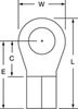 3M Scotchlok Yellow Butted Non-Insulated Butted Ring Terminal MU4-38RHTK - 1.34 in Length - 0.68 in Wide - 0.285 in Inside Diameter - 3/8 in Stud - 054007-02196 - R. S. Hughes Company, Inc.