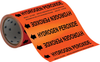 Brady B-946 Black on Orange Vinyl Self-Adhesive Pipe Marker - 8 in Height - 30 ft Length - Printed Msg = HYDROGEN PEROXIDE with Left Arrow - 109344 -- 754473-67576