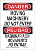 Brady B-401 Polystyrene Rectangle White Machine & Equipment Sign - 7 in Width x 10 in Height - Language English / Spanish - 124074 - 754473-79820 - R. S. Hughes Company, Inc.
