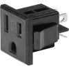 NEMA line Outlet 5-15R tamper resistant, Snap-in Mounting, Front Side, Solder Terminal -- NR021