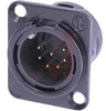 Receptacle DL1 series 7pin male - solder cups - black/gold - 70088419 - Allied Electronics, Inc.