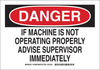 Brady B-401 Polystyrene Rectangle White Machine & Equipment Sign - 14 in Width x 10 in Height - 127882 - 754473-76423 - R. S. Hughes Company, Inc.