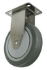 Stainless Rigid Caster Gray Soft Rubber Wheel - Model 3A - SS-3ARF4-R - Caster City, Inc.