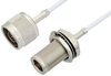 N Male to N Female Bulkhead Cable 48 Inch Length Using RG188 Coax, RoHS - PE34181LF-48 - Pasternack