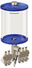 Blue Color Key, Clear View Multiple Feed Electro Lubricator, 1/2 gal Pyrex Reservoir, 5 Feeds, 1/8