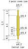 Double ended probe pin, Outer Dia. 0.40-0.49mm/0.0157-0.0193