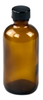 Amber Boston Round Glass Bottles with Caps - 72496 - U.S. Plastic Corporation