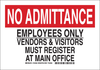 Brady B-401 High Impact Polystyrene Rectangle White Restricted Area / No Trespassing Sign - 10 in Width x 7 in Height - 123457 - 754473-79004 - R. S. Hughes Company, Inc.