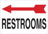 Brady B-302 Polyester Rectangle White Restroom Sign - 14 in Width x 10 in Height - Laminated - TEXT: RESTROOMS - 47538 - 754476-47538 - R. S. Hughes Company, Inc.
