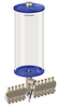 Blue Color Key, Clear View Multiple Feed Electro Lubricator, 1 gal Acrylic Reservoir, 11 Feeds, 1/8