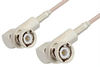 BNC Male Right Angle to BNC Male Right Angle Cable 60 Inch Length Using 75 Ohm RG179 Coax - PE3366-60 - Pasternack