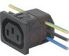 outlet, IEC, 10/15 Amp, 250 V, IDC terminal, snap-in, wires cross pin axis -- 70080343