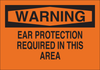 Brady B-555 Aluminum Rectangle Orange Personal Protection Equipment (PPE) Sign - 10 in Width x 7 in Height - TEXT: EAR PROTECTION REQUIRED IN THIS AREA - 43075 - 754476-43075 - R. S. Hughes Company, Inc.