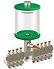 Green Color Key, Clear View Multiple Feed Manual Lubricator, 1 qt Pyrex Reservoir, 9 Feeds, 1/8