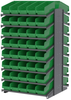 Akro-Mils 1800 lb Green Gray Powder Coated Steel 16 ga Double Sided Fixed Rack - 36 3/4 in Overall Length - 80 Bins - Bins Included - APRD18098 GREEN - APRD18098 GREEN - R. S. Hughes Company, Inc.