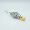Thermocouple-Power Feedthrough, 1 Pair Type K , w/ Miniature TC Connector, 1000 Volts, 25 Amps, 2 Pins, 1″ Baseplate - A12183-1-BP - MPF Products, INC.