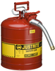 Justrite Accuflow Red Steel 5 gal Safety Can - 17 1/2 in Height - 11 3/4 in Overall Diameter - 7250130 - 7250130 - R. S. Hughes Company, Inc.