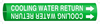 Brady Bradysnap-On B-915 White on Green Plastic Snap-On Pipe Marker - 3/4 in Character Height - Printed Msg = COOLING WATER RETURN with Right Arrow - 4043-B - 754476-41404 - R. S. Hughes Company, Inc.