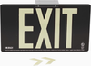 Brady Bradyglo Aluminum Rectangle Black Exit Sign - 15.75 in Width x 9 in Height - Glow in the Dark - TEXT: EXIT - 145525 - 754473-54342 - R. S. Hughes Company, Inc.