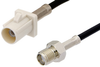 SMA Female to White FAKRA Plug Cable 60 Inch Length Using PE-C100-LSZH Coax - PE39344B-60 - Pasternack