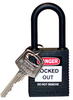 Black Nylon Shackle Safety Padlock - 123329 - Brady Corporation