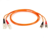 Terminated Multimode Fiber Optic Cable, Colored, OFNR, ST-SC, Duplex Riser, Orange, 2-m (6.5-ft.) - EFN4016-002M - Visual Sound, Inc.
