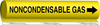 Brady B-689 Black on Yellow Polyester Wrap-Around Pipe Marker - 8 in Width - 1/2 in Character Height - 5 in Length - Printed Msg = NONCONDENSABLE GAS with Right Arrow - 5731-O - 754476-56490 - R. S. Hughes Company, Inc.