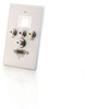 Single Gang HD15 + 3.5mm + RCA A/V + Keystone Wall Plate - Brushed Aluminum -- 2225-40541-ADT