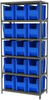 Shelving, Steel Shelving Kit, 18x36x79, 16 Bins - AS187913014B - Akro-Mils, Inc.