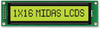 Display, Alphanumeric, 16X1, Yellow/grn; Character Count X Line Midas - 02AC9910 - Newark, An Avnet Company