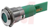 Indicator,Pnl-Mnt;LED IND 16MM 12VAC/DCFLAT Green, 1/2 WAVE RECT.,BRIGHT CHROME - 70011652 - Allied Electronics, Inc.