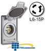 Leviton 15 Amp 250V Power Inlet Locking Blade Receptacle -.. -- 4586-CWP - Image