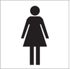 Brady B-302 Polyester Rectangle White Restroom Sign - 7 in Width x 7 in Height - Laminated - 88530 - 754476-88530 - R. S. Hughes Company, Inc.